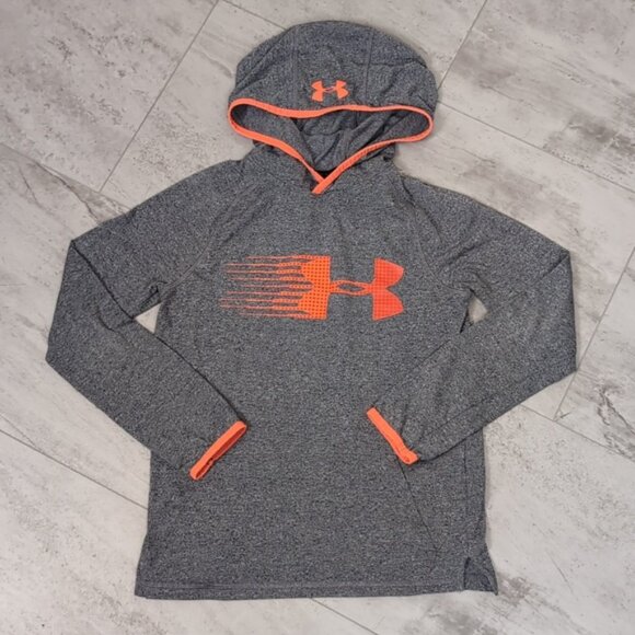 Under Armour Loose Fit Threadborne Hoodie Athletic HeatGear Hooded Sporty Top - Picture 9 of 9